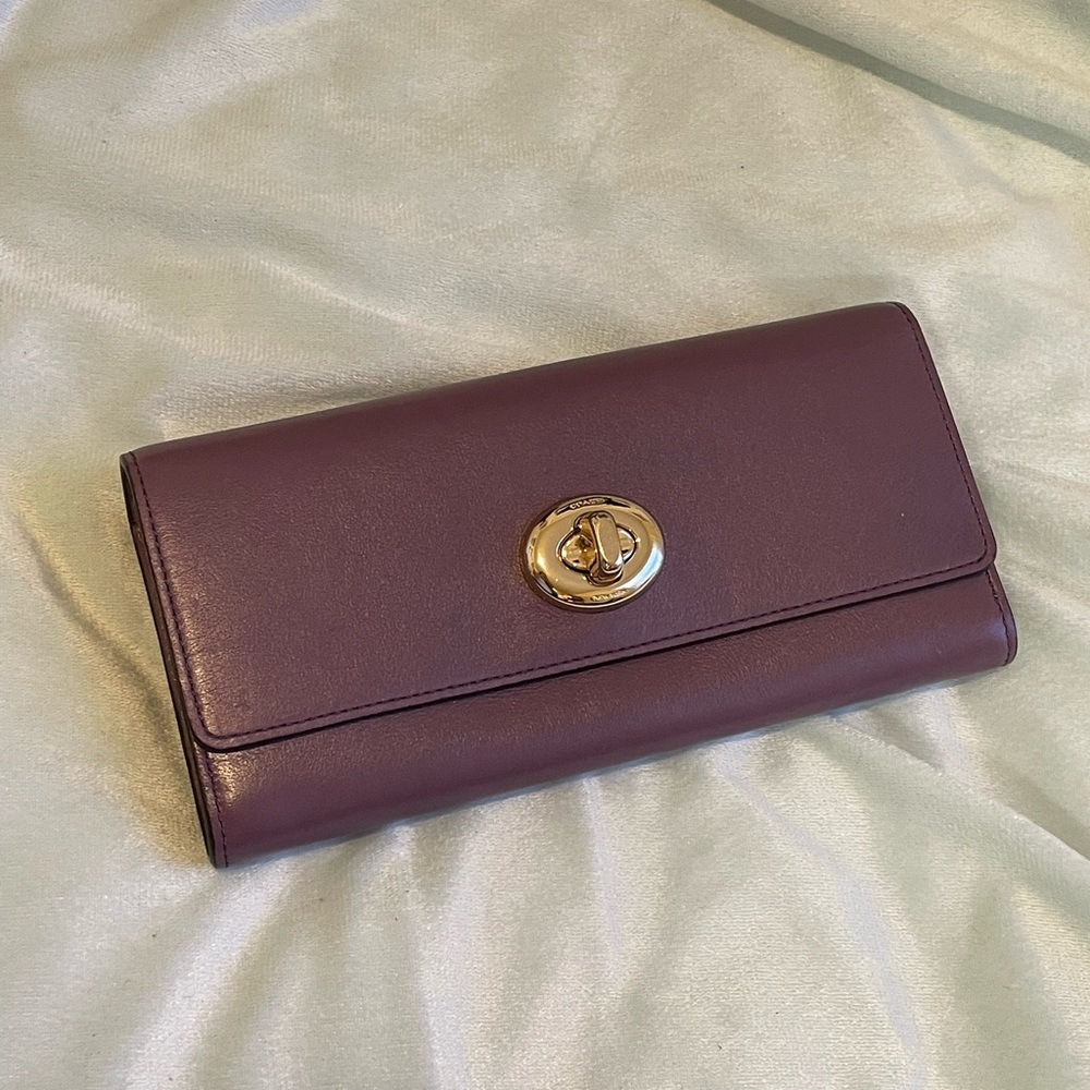 Coach Dark Lavender Leather Wallet